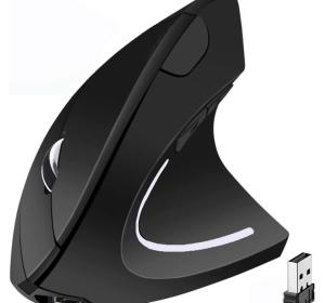 OIPETLUCK Ergonomic Mouse, 2.4G Optical Wireless Vertical Mouse - 3 Adjustable DPI 800/1200/1600 for Laptop, PC, Computer, Desktop, Notebook etc, Specially for Right-handers (Battery model)
